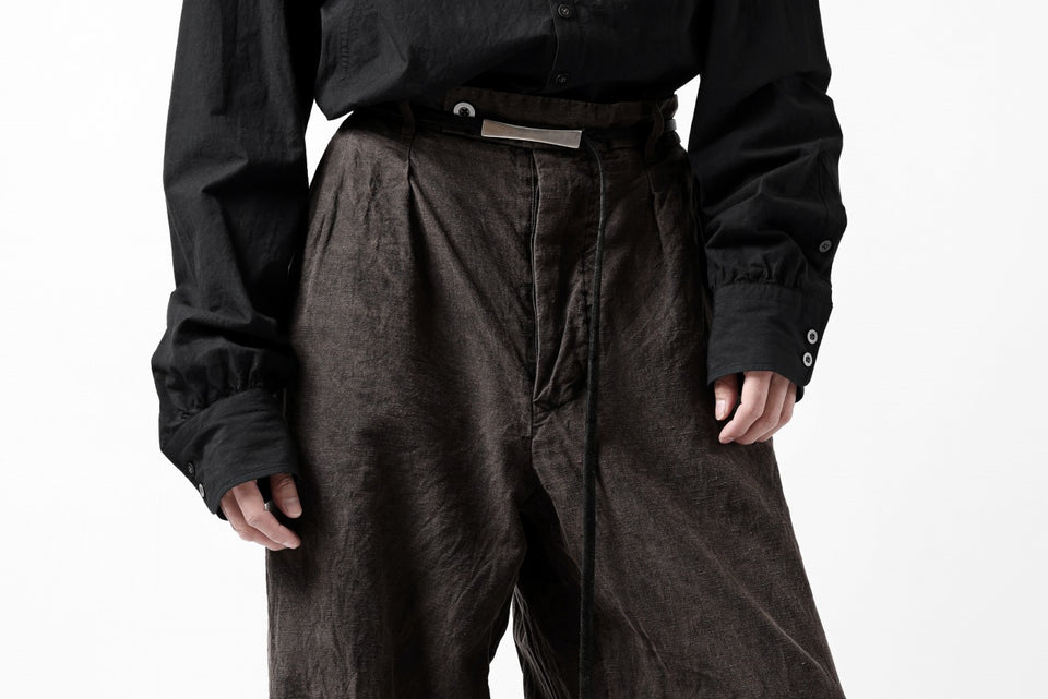画像をギャラリービューアに読み込む, KLASICA GOSSE TWO TUCKED TROUSERS / GARMENT DYED BROKEN HERRING BONE (CINAMON)