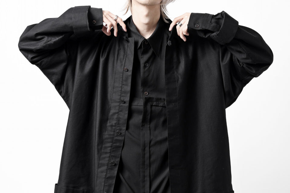 画像をギャラリービューアに読み込む, Y's TAPE FLAP POCKET SHIRT / CELLULOSE LOAN (BLACK)