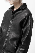 Load image into Gallery viewer, ISAMU KATAYAMA BACKLASH MARYAM LEATHER SHIRT JACKET / GARMENT DYED - ITALY DEER SKIN (BLACK)