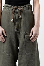 Load image into Gallery viewer, ISAMU KATAYAMA BACKLASH MILITARY TROUSERS / GARMENT NATURAL DYED LINEN CANVAS (KHAKI)