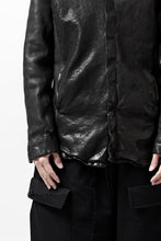 Load image into Gallery viewer, ISAMU KATAYAMA BACKLASH MARYAM LEATHER SHIRT JACKET / GARMENT DYED - ITALY DEER SKIN (BLACK)