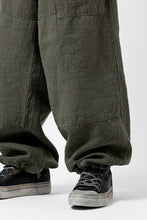 Load image into Gallery viewer, ISAMU KATAYAMA BACKLASH MILITARY TROUSERS / GARMENT NATURAL DYED LINEN CANVAS (KHAKI)