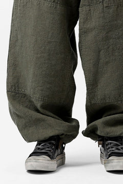 Load image into Gallery viewer, ISAMU KATAYAMA BACKLASH MILITARY TROUSERS / GARMENT NATURAL DYED LINEN CANVAS (KHAKI)
