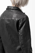 Load image into Gallery viewer, ISAMU KATAYAMA BACKLASH MARYAM LEATHER SHIRT JACKET / GARMENT DYED - ITALY DEER SKIN (BLACK)