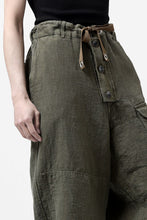 Load image into Gallery viewer, ISAMU KATAYAMA BACKLASH MILITARY TROUSERS / GARMENT NATURAL DYED LINEN CANVAS (KHAKI)