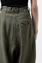 画像をギャラリービューアに読み込む, ISAMU KATAYAMA BACKLASH MILITARY TROUSERS / GARMENT NATURAL DYED LINEN CANVAS (KHAKI)