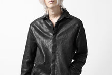 Load image into Gallery viewer, ISAMU KATAYAMA BACKLASH MARYAM LEATHER SHIRT JACKET / GARMENT DYED - ITALY DEER SKIN (BLACK)