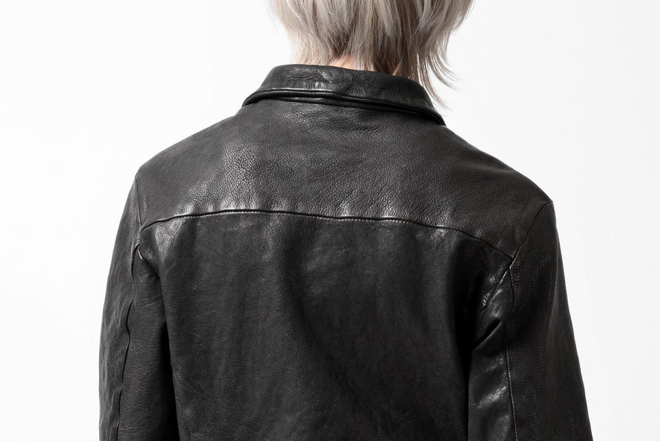 Load image into Gallery viewer, ISAMU KATAYAMA BACKLASH MARYAM LEATHER SHIRT JACKET / GARMENT DYED - ITALY DEER SKIN (BLACK)