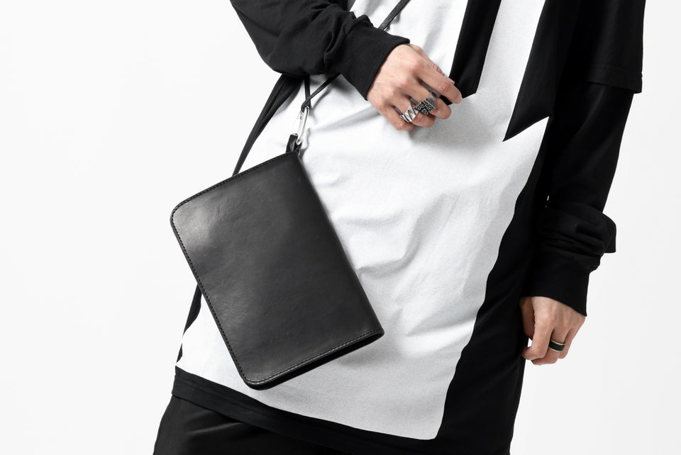 画像をギャラリービューアに読み込む, BORIS BIDJAN SABERI WALLETBAG / VEG TAN HORSE SKIN "WALLETBAG-F251" (BLACK)