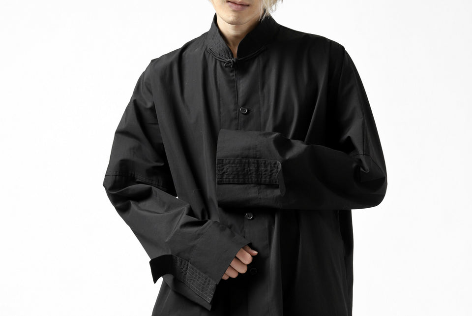 画像をギャラリービューアに読み込む, Y's BANG ON! No.120 CUFF ST CHINA SHIRT / AIR-TUMBLED COTTON (BLACK)