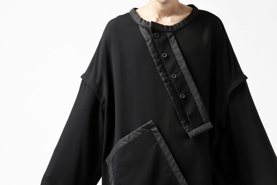 画像をギャラリービューアに読み込む, SOSNOVSKA COLLAPSED PLANK SHIRT-PULLOVER (BLACK)
