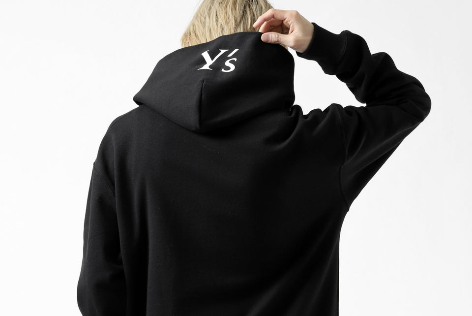 画像をギャラリービューアに読み込む, Y's REGULAR FIT LOGO SWEATER HOODIE (BLACK)