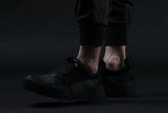 画像をギャラリービューアに読み込む, BORIS BIDJAN SABERI HORSE LEATHER LOW CUT SNEAKER / WASHED AND HAND TREATED "BAMBA2.1" (BLACK)