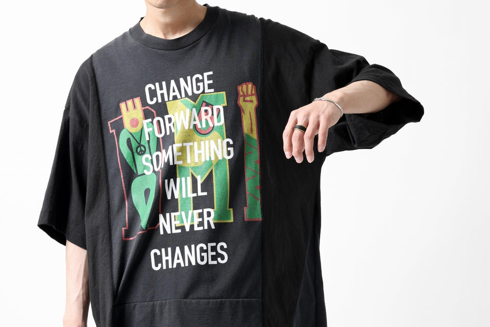 画像をギャラリービューアに読み込む, CHANGES VINTAGE REMAKE MULTI PANEL S/S TEE (BLACK #G)