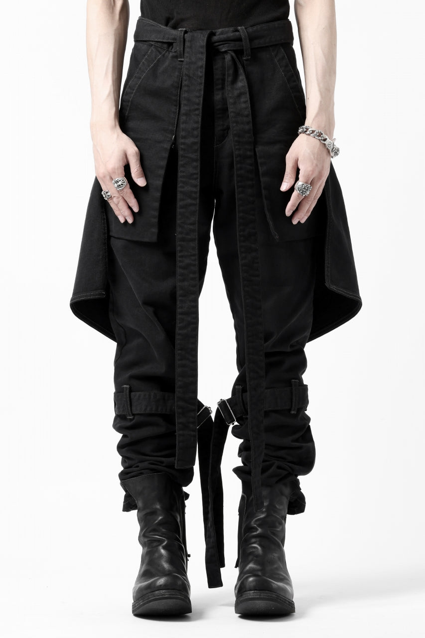 画像をギャラリービューアに読み込む, N/07 SEDITIOUS BONDAGE TROUSERS / BLEACHED BLACK DENIM (BLACK OVER DYED)