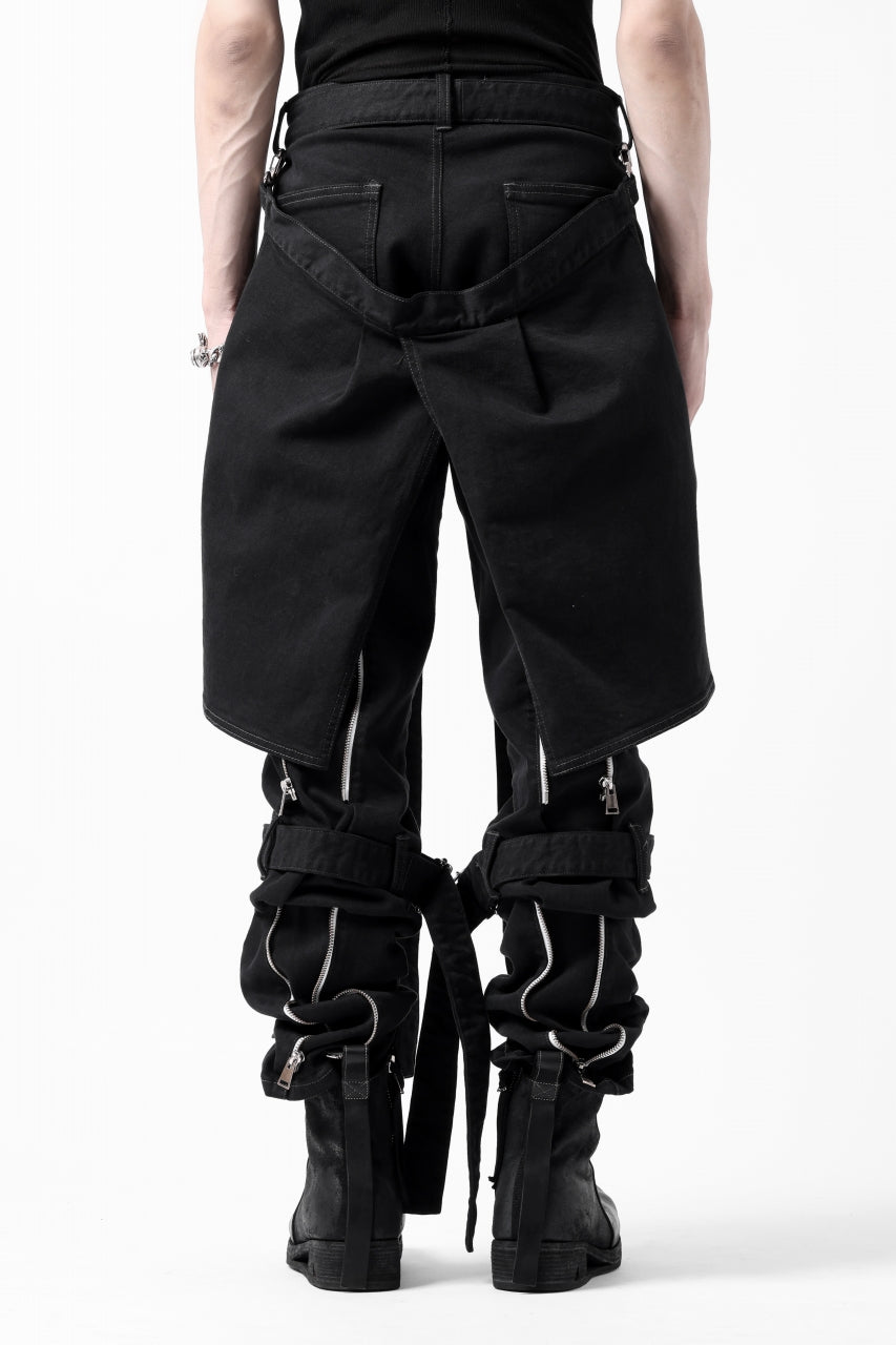 画像をギャラリービューアに読み込む, N/07 SEDITIOUS BONDAGE TROUSERS / BLEACHED BLACK DENIM (BLACK OVER DYED)