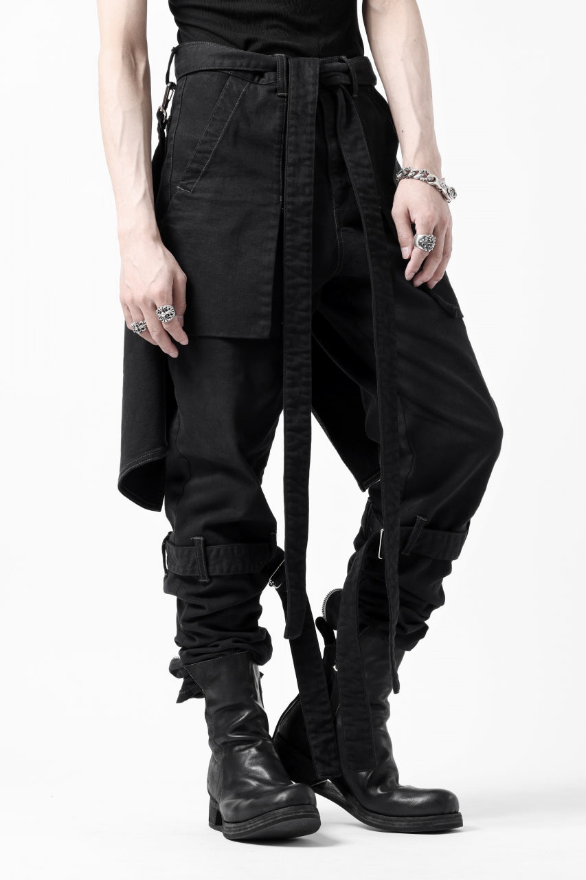 画像をギャラリービューアに読み込む, N/07 SEDITIOUS BONDAGE TROUSERS / BLEACHED BLACK DENIM (BLACK OVER DYED)