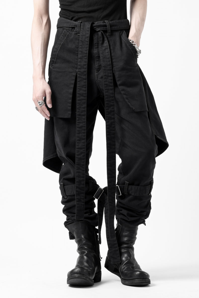 N/07 SEDITIOUS BONDAGE TROUSERS / BLEACHED BLACK DENIM (BLACK OVER