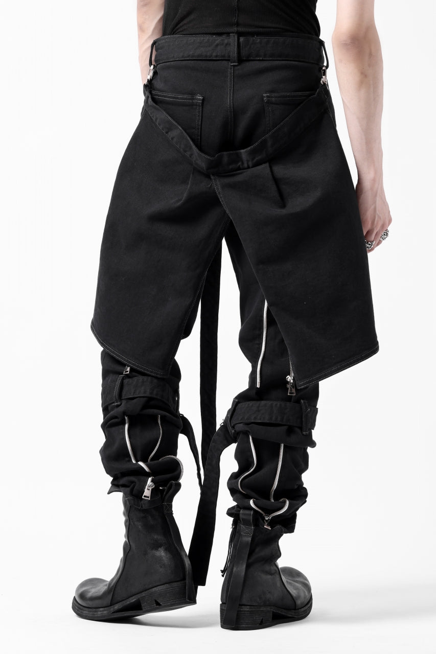 画像をギャラリービューアに読み込む, N/07 SEDITIOUS BONDAGE TROUSERS / BLEACHED BLACK DENIM (BLACK OVER DYED)