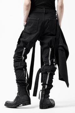 画像をギャラリービューアに読み込む, N/07 SEDITIOUS BONDAGE TROUSERS / BLEACHED BLACK DENIM (BLACK OVER DYED)