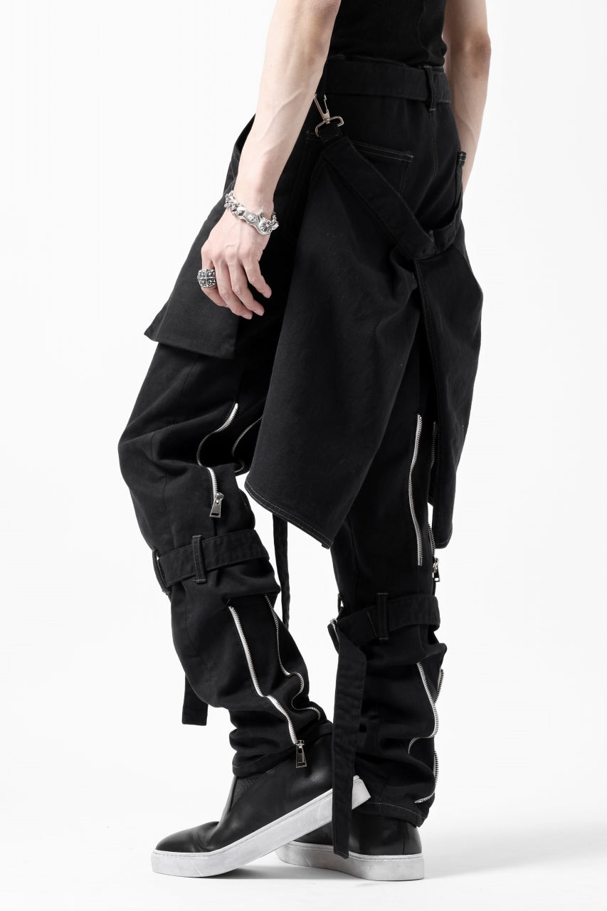 画像をギャラリービューアに読み込む, N/07 SEDITIOUS BONDAGE TROUSERS / BLEACHED BLACK DENIM (BLACK OVER DYED)