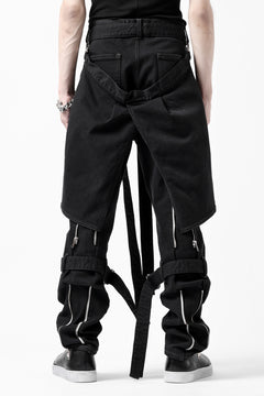 画像をギャラリービューアに読み込む, N/07 SEDITIOUS BONDAGE TROUSERS / BLEACHED BLACK DENIM (BLACK OVER DYED)