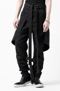 画像をギャラリービューアに読み込む, N/07 SEDITIOUS BONDAGE TROUSERS / BLEACHED BLACK DENIM (BLACK OVER DYED)