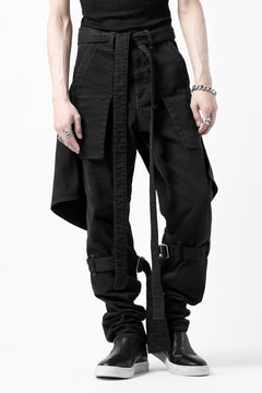 画像をギャラリービューアに読み込む, N/07 SEDITIOUS BONDAGE TROUSERS / BLEACHED BLACK DENIM (BLACK OVER DYED)