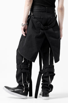 画像をギャラリービューアに読み込む, N/07 SEDITIOUS BONDAGE TROUSERS / BLEACHED BLACK DENIM (BLACK OVER DYED)
