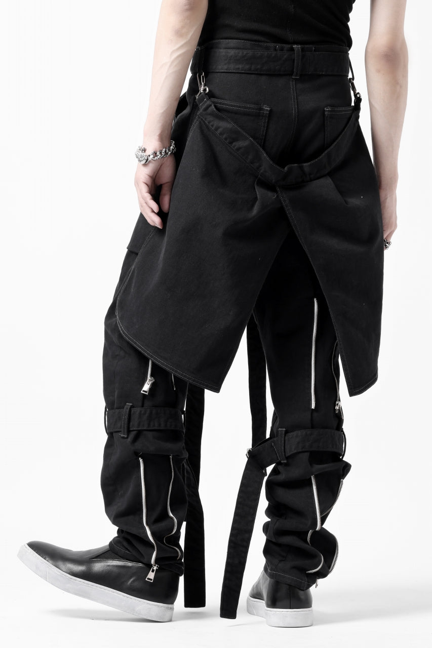 画像をギャラリービューアに読み込む, N/07 SEDITIOUS BONDAGE TROUSERS / BLEACHED BLACK DENIM (BLACK OVER DYED)