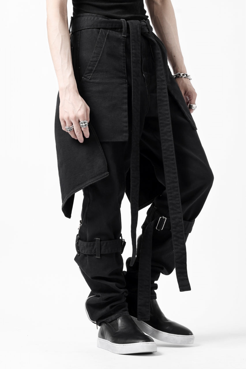 画像をギャラリービューアに読み込む, N/07 SEDITIOUS BONDAGE TROUSERS / BLEACHED BLACK DENIM (BLACK OVER DYED)