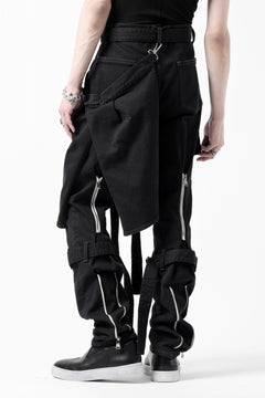 画像をギャラリービューアに読み込む, N/07 SEDITIOUS BONDAGE TROUSERS / BLEACHED BLACK DENIM (BLACK OVER DYED)