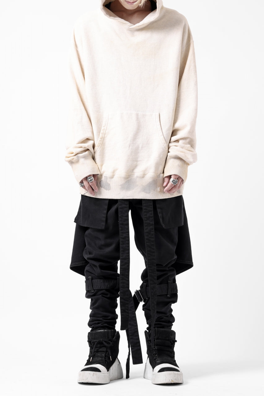 画像をギャラリービューアに読み込む, N/07 SEDITIOUS BONDAGE TROUSERS / BLEACHED BLACK DENIM (BLACK OVER DYED)