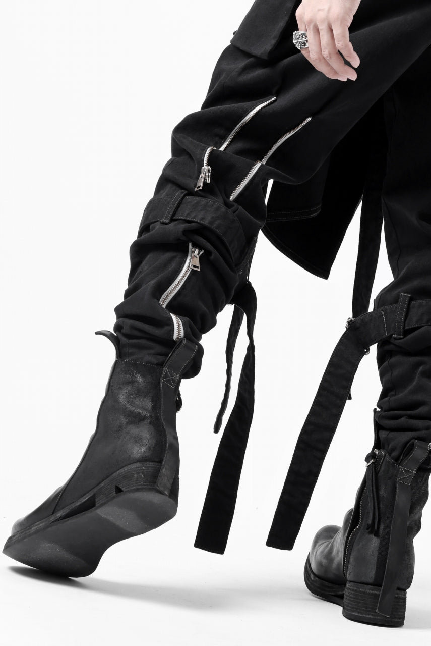 画像をギャラリービューアに読み込む, N/07 SEDITIOUS BONDAGE TROUSERS / BLEACHED BLACK DENIM (BLACK OVER DYED)