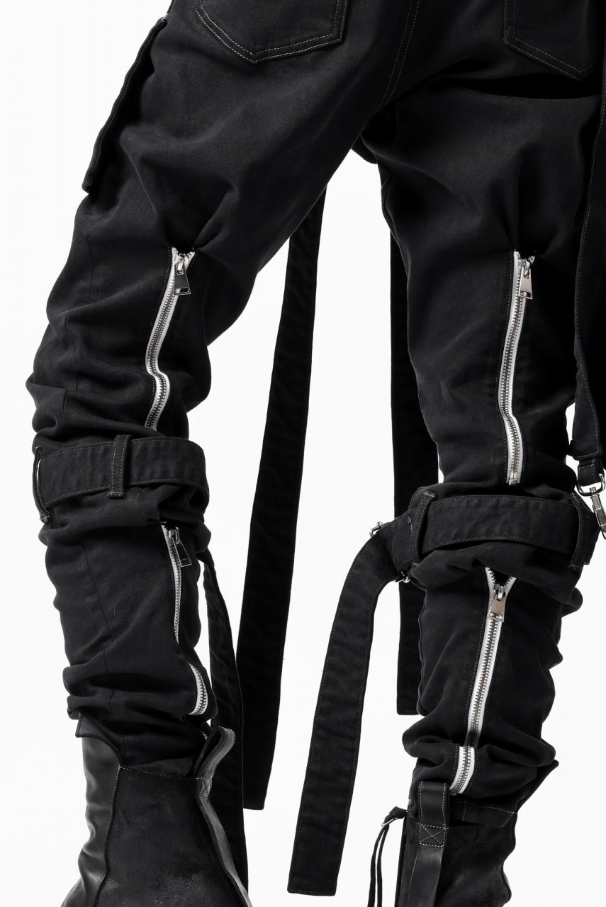 画像をギャラリービューアに読み込む, N/07 SEDITIOUS BONDAGE TROUSERS / BLEACHED BLACK DENIM (BLACK OVER DYED)