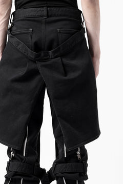 画像をギャラリービューアに読み込む, N/07 SEDITIOUS BONDAGE TROUSERS / BLEACHED BLACK DENIM (BLACK OVER DYED)