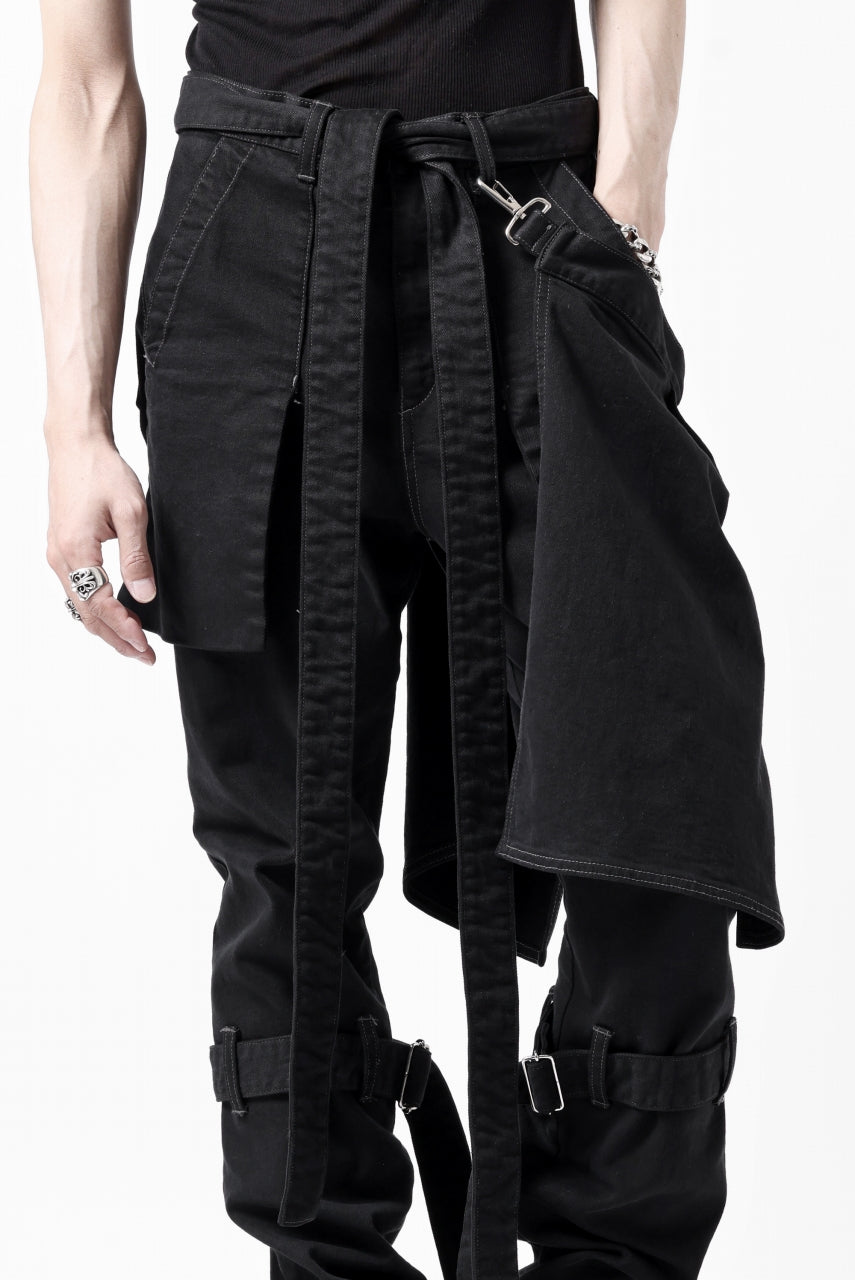 画像をギャラリービューアに読み込む, N/07 SEDITIOUS BONDAGE TROUSERS / BLEACHED BLACK DENIM (BLACK OVER DYED)