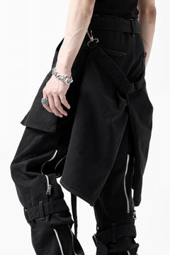 画像をギャラリービューアに読み込む, N/07 SEDITIOUS BONDAGE TROUSERS / BLEACHED BLACK DENIM (BLACK OVER DYED)