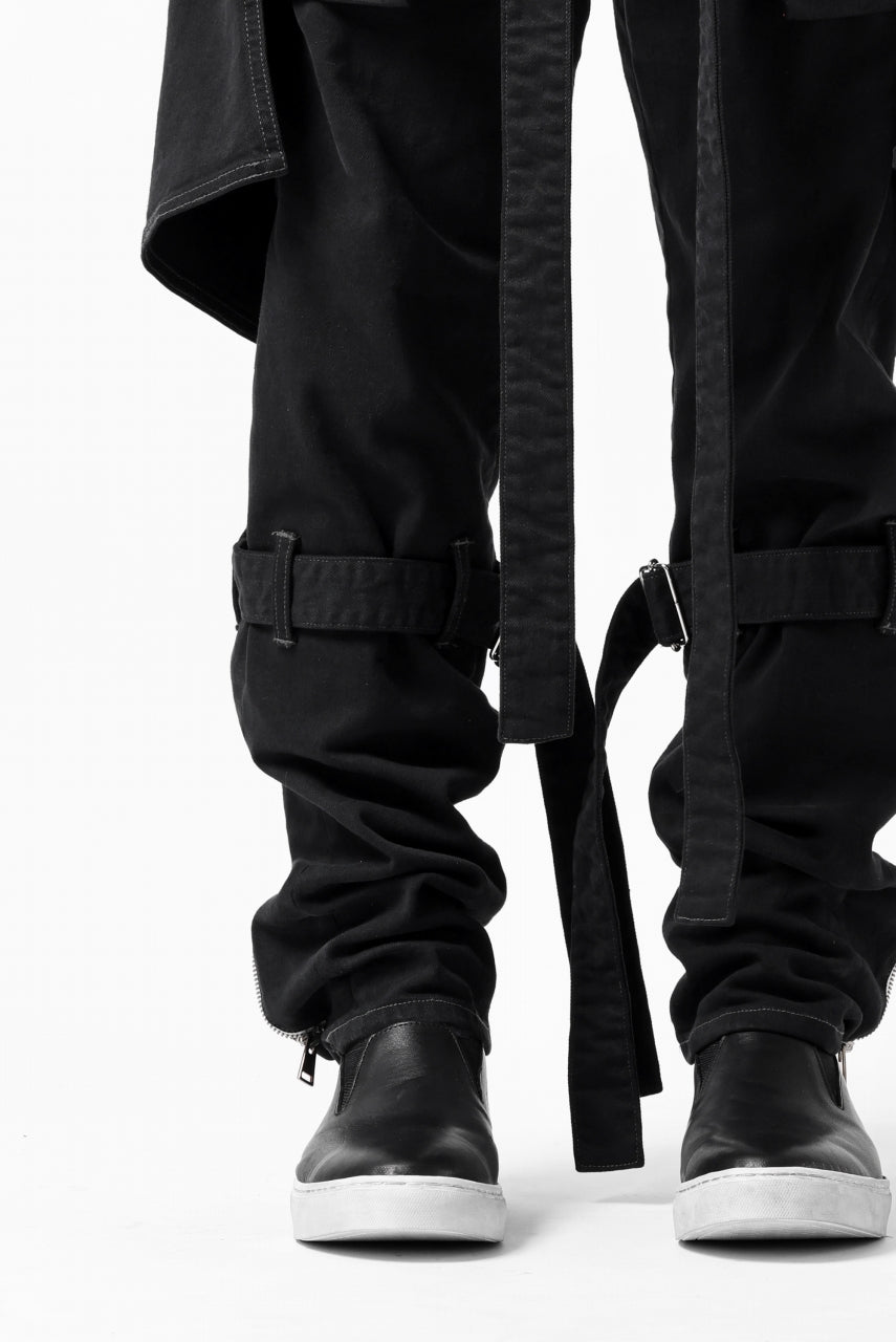 画像をギャラリービューアに読み込む, N/07 SEDITIOUS BONDAGE TROUSERS / BLEACHED BLACK DENIM (BLACK OVER DYED)