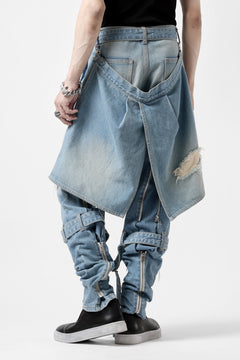 画像をギャラリービューアに読み込む, N/07 SEDITIOUS BONDAGE TROUSERS / CRUSHED BLEACH DENIM (INDIGO)