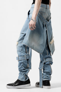 画像をギャラリービューアに読み込む, N/07 SEDITIOUS BONDAGE TROUSERS / CRUSHED BLEACH DENIM (INDIGO)