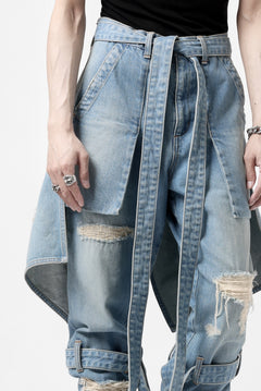 画像をギャラリービューアに読み込む, N/07 SEDITIOUS BONDAGE TROUSERS / CRUSHED BLEACH DENIM (INDIGO)