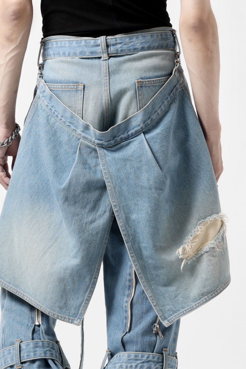 画像をギャラリービューアに読み込む, N/07 SEDITIOUS BONDAGE TROUSERS / CRUSHED BLEACH DENIM (INDIGO)