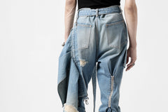 画像をギャラリービューアに読み込む, N/07 SEDITIOUS BONDAGE TROUSERS / CRUSHED BLEACH DENIM (INDIGO)