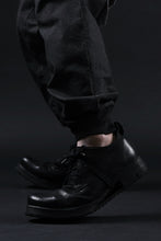 画像をギャラリービューアに読み込む, BORIS BIDJAN SABERI HORSE PUNCHING LEATHER DERBY SHOES / WASHED & HAND-TREATED "SHOE1-SIN" (BLACK)
