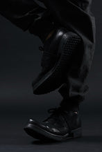 画像をギャラリービューアに読み込む, BORIS BIDJAN SABERI HORSE PUNCHING LEATHER DERBY SHOES / WASHED & HAND-TREATED "SHOE1-SIN" (BLACK)