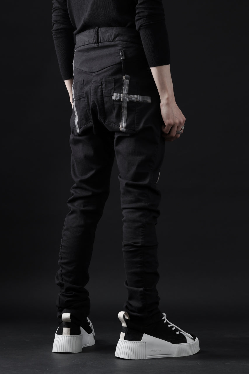 画像をギャラリービューアに読み込む, BORIS BIDJAN SABERI TIGHT FIT PANTS / OBJECT DYED & SEAM TAPED "P13.TF-FTS10001" (BLACK)