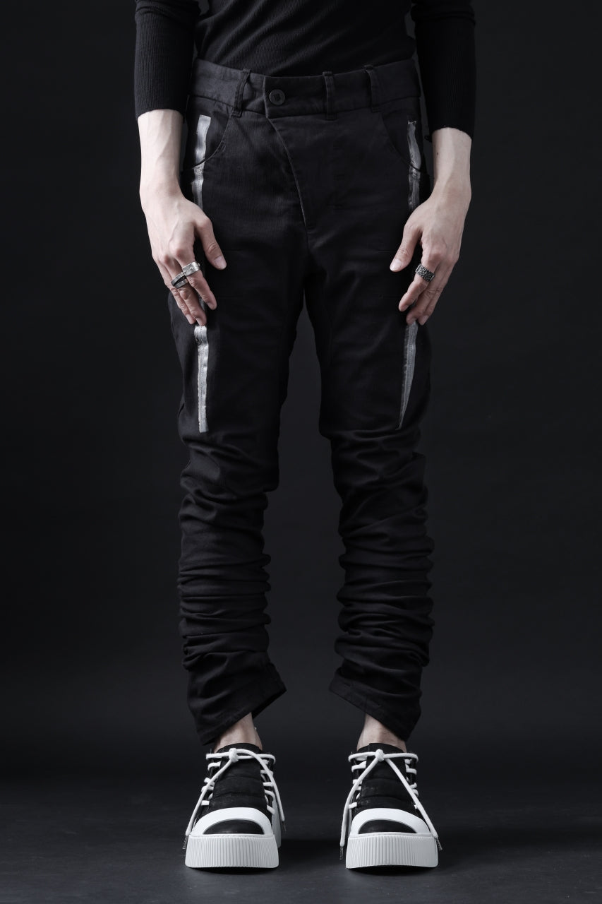 画像をギャラリービューアに読み込む, BORIS BIDJAN SABERI TIGHT FIT PANTS / OBJECT DYED &amp; SEAM TAPED &quot;P13.TF-FTS10001&quot; (BLACK)