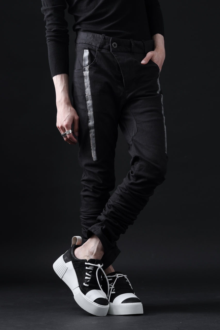 画像をギャラリービューアに読み込む, BORIS BIDJAN SABERI TIGHT FIT PANTS / OBJECT DYED & SEAM TAPED "P13.TF-FTS10001" (BLACK)