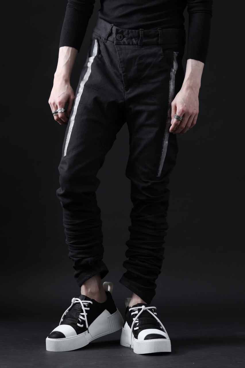 画像をギャラリービューアに読み込む, BORIS BIDJAN SABERI TIGHT FIT PANTS / OBJECT DYED & SEAM TAPED "P13.TF-FTS10001" (BLACK)